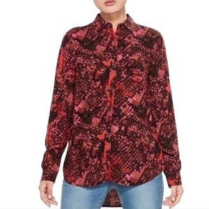 BEACHLUNCHLOUNGE | Alanna Button Up Wine Blouse Size XL